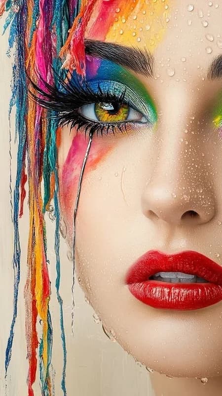 Rainbow Paint Portrait