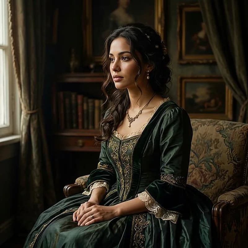 Vintage oil painting portrait